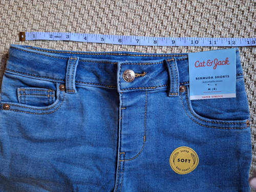 Cat & Jack Blue Bermuda Super Stretch Soft Cuffed Shorts New Girls Kids Sz M 8 - Picture 6 of 11