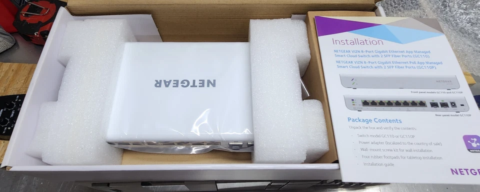 NETGEAR 8-Port 2 SFP Port Gigabit Ethernet Smart Managed Pro VIZN Switch (GC110) - Image 4 of 4