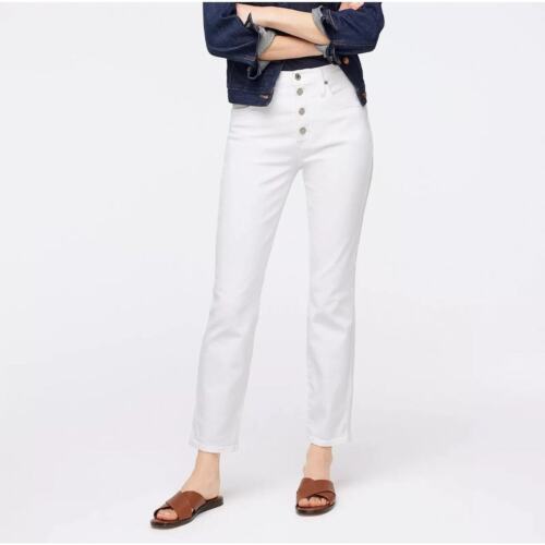 NWT J.Crew Vintage Straight Buttonfly Jean In White Size 33 A1