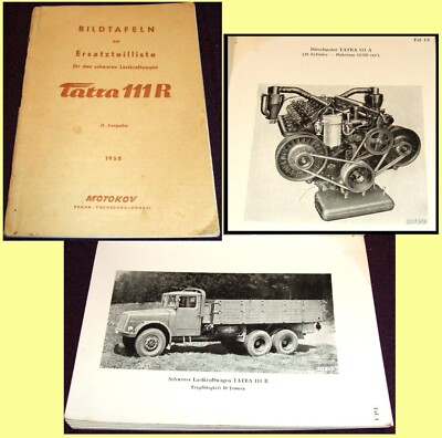 1958 TATRA 111 R Heavy Truck spare parts list, Maintenance illustrated Manual