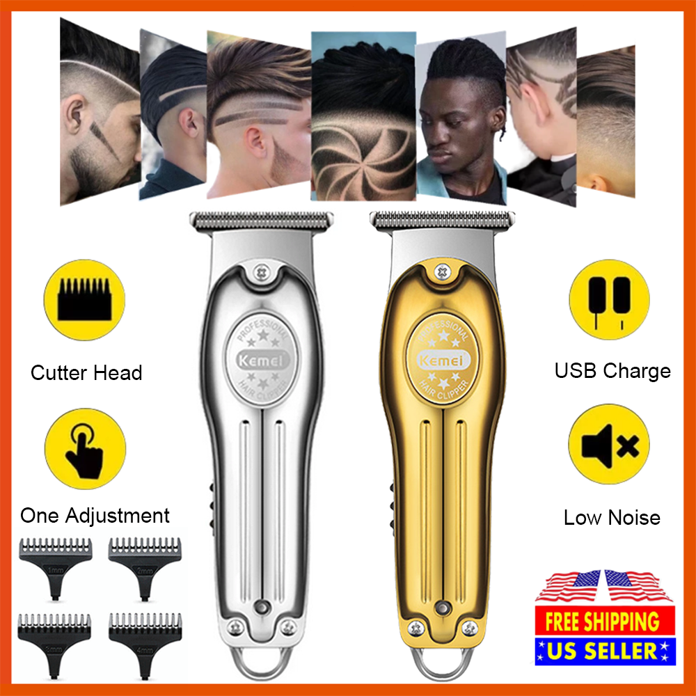 Kemei Cordless Hair Clipper USB Rechargeable Trimmer for Beard and Hair Cutting BK