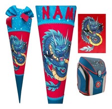 Petrol Schultüte Drachen,passend zum  Power Ninja Schulranzen/für Jungen/Name