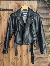 Xs Uk 6 8 Vegan Black Faux Leather Jacket By Noize Peta Approved Biker Moto