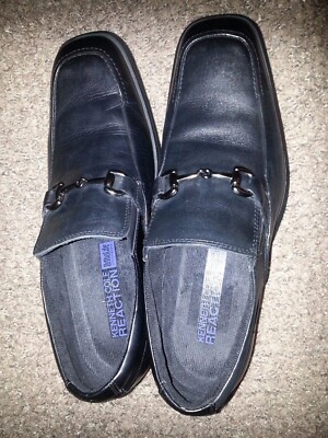 KENNETH COLE-Captain KYD-Black Leather-Horse Bit-Loafers-Sz  display picture 1