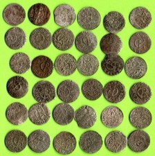 Sweden Latvia Riga Livonia Schilling 1661-64 Lot of 36 Coins F-VF/VF CarlXI 589a