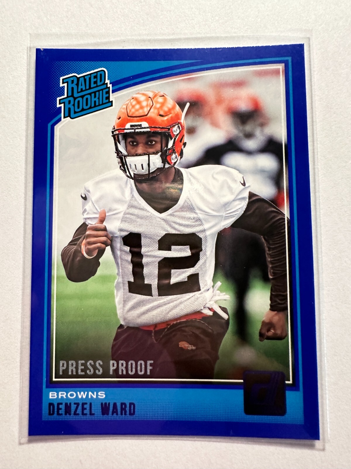 K20,499 - 2018 Donruss Press Proof Blue #348 Denzel Ward RR