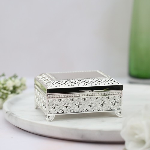 Girls Christening Gifts Engraved Girl's Silver Plated Trinket Box Gift for Girl - Picture 2 of 8