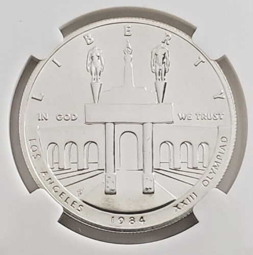 1984-P Los Angeles XXIII Olympiad Silver Dollar with Stamps - Nice! W4 - Picture 10 of 12