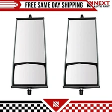 New 16" x 6.5" Aluminum West Coast Mirror w/ Convex Glass Pair For 60-18 Chevy