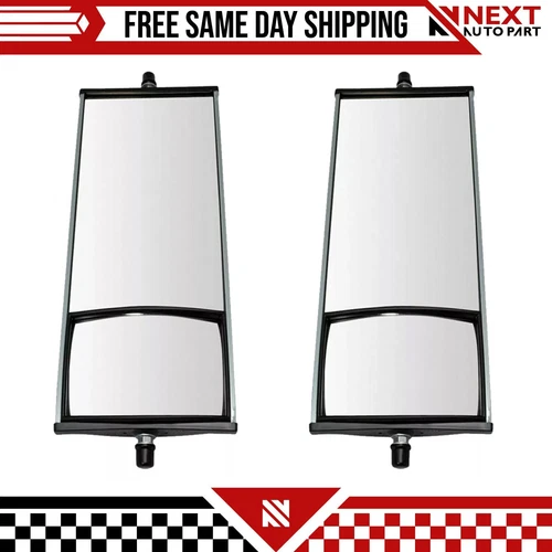 New 16" x 6.5" Aluminum West Coast Mirror w/ Convex Glass Pair For 60-18 Chevy