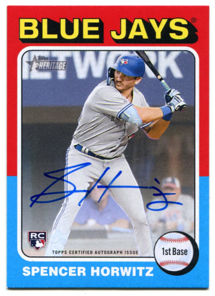 2024 Topps Heritage Spencer Horwitz Real One On Card Rookie Auto Blue Jays