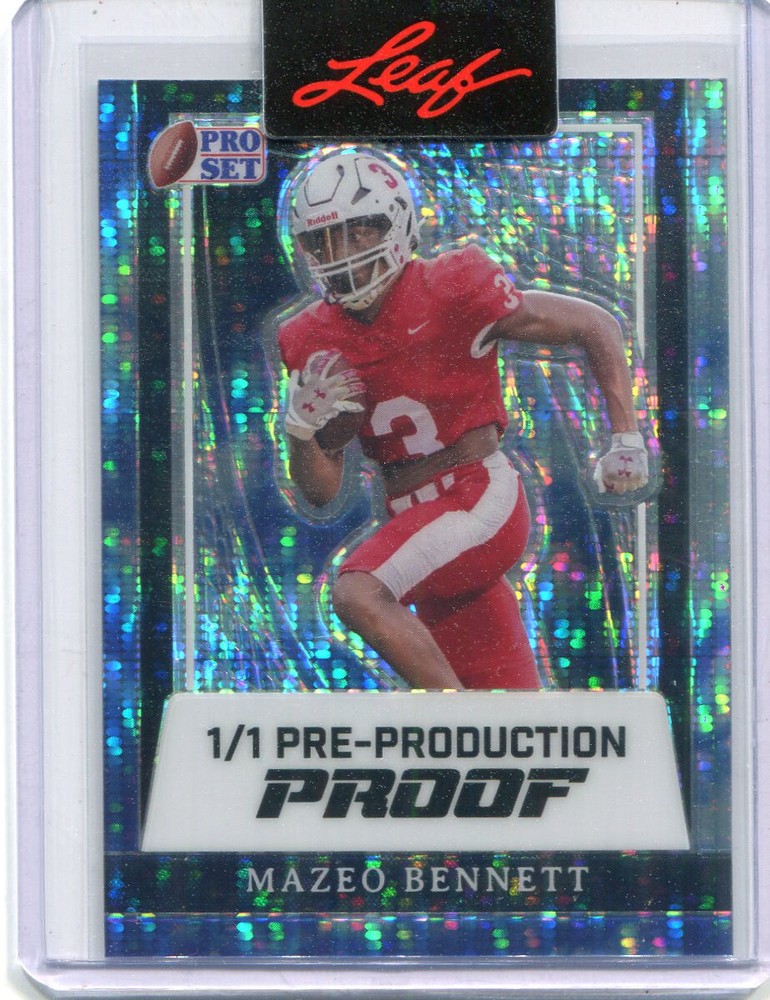 2024 Leaf Pro Set Metal Football Sky Pulsar Proof Mazeo Bennett Rookie 1/1