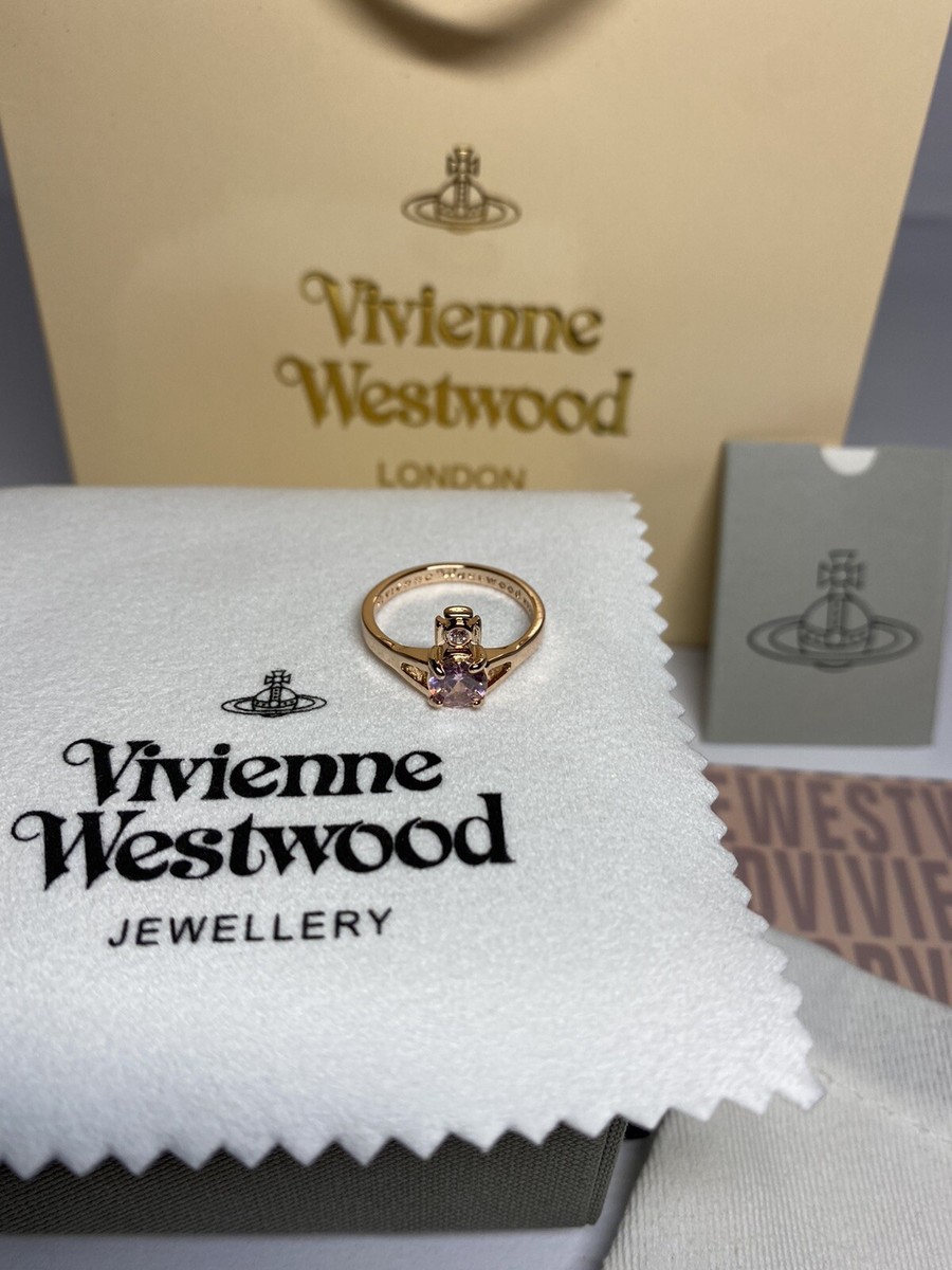 Petite bague Vivienne Westwood Reina ton or rose