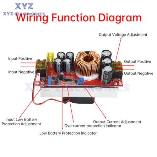 1800W /40A DC-DC Boost Converter 10-60V to 12-90V Step Up Power Supply Module - Bild 11 von 13