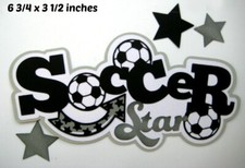 SOCCER STAR TITLE SPORT boy girl premade paper piecing 3D die cut by Rhonda