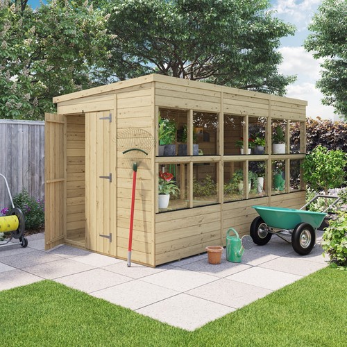 BillyOh Wooden Potting Shed Pent Greenhouse Shelving 8x616x6 Garden