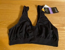 NWT Bali Small Black Seamless Nylon Comfortable 18" Bust Crop Top Summer Fun Top
