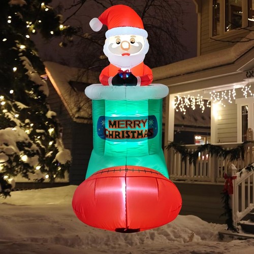 1.65M Christmas Inflatable Santa Claus Outdoor Decoration, Built-in LED Lights L - Picture 6 of 8