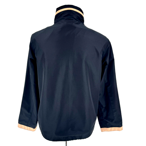 Bernardo Womens Windbreaker Jacket Petite Small Black Brown Full Zip Hidden Hood - Picture 3 of 10