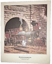 Vintage  MASSACHUSETTS Fitchburg Railroad Engine No. 50 Rare 8x10  Print
