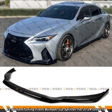 For 21-25 Lexus IS300 IS350 V3 CTM Design Glossy Black Front Bumper Lip Splitter