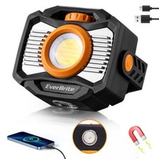 EverBrite 2000LM Magnetic COB LED Work Light Rechargeable 7 Modes 360 Rotatable