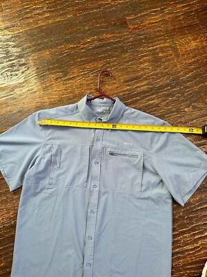 Chemise De Pêche Silver Bait Homme – L – Manches Courtes – Bleu Blanc – Occasion