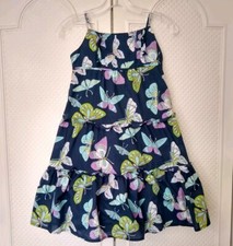 Gap Kids Girls Strappy Midi butterfly Tiered Dress Medium - 8 Easter Spring