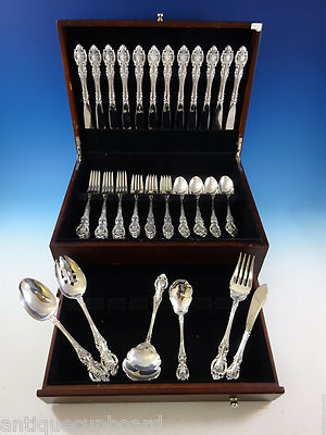 Grand Victorian by Wallace Sterling Silver Flatware Set For 12
