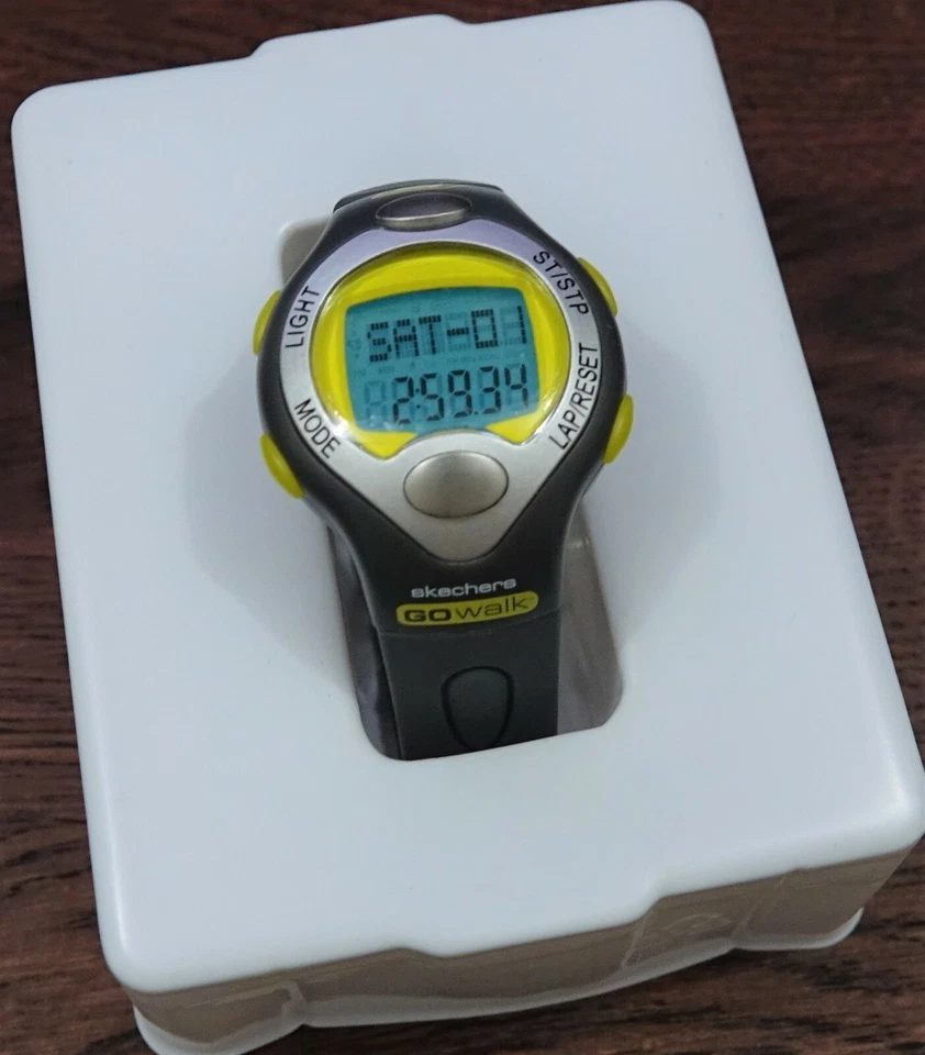 Monitor de ritmo cardíaco Skechers Go-Walk gris/plateado/amarillo reloj podómetro/cal.count Foto 2 de 4