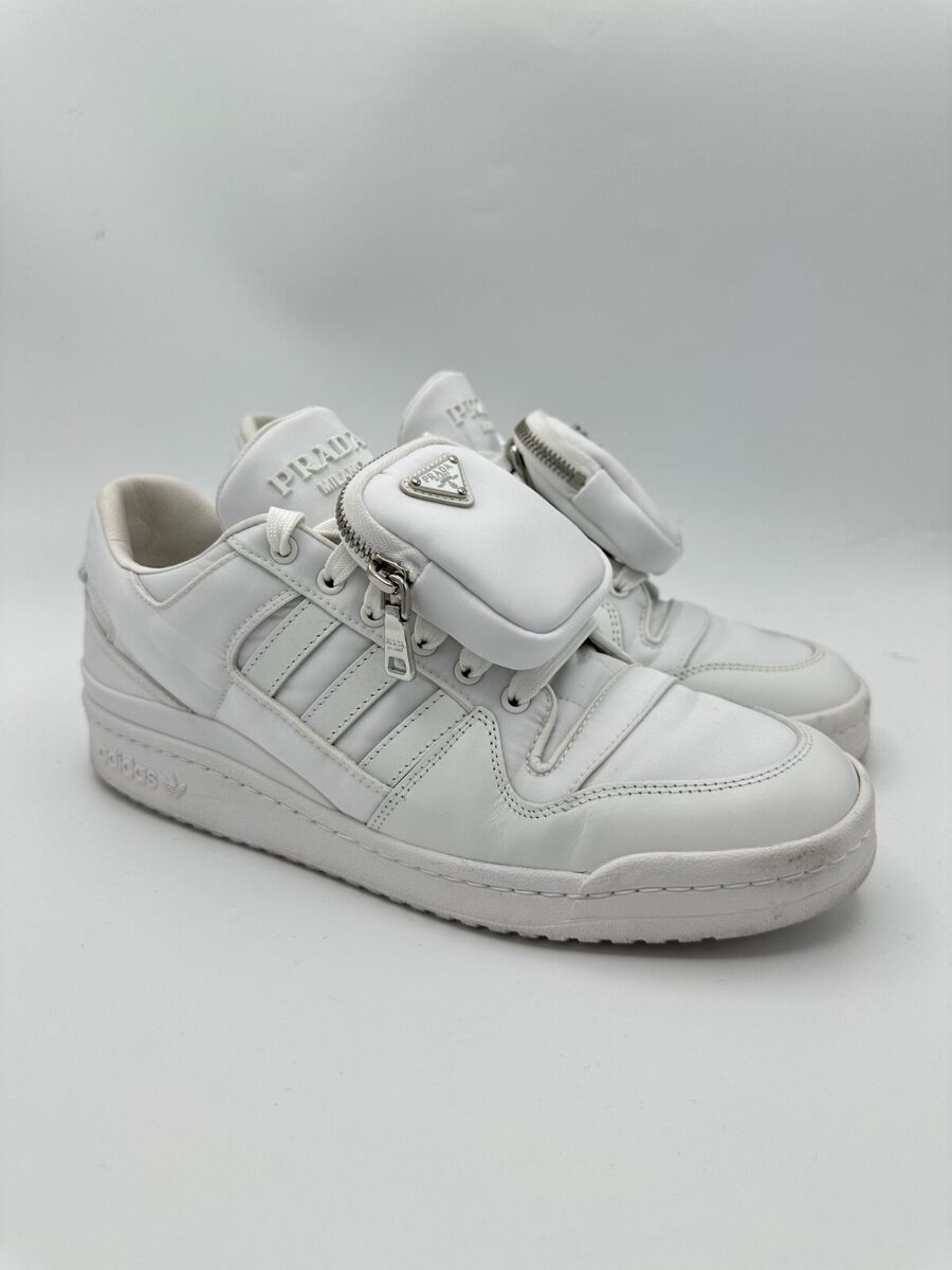 Size 9.5 - Prada x adidas Forum Low Re-Nylon White | eBay Size 9.5 - Prada x adidas Forum Low Re-Nylon White | eBay