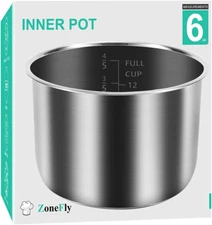 Original 6Qt Power Cooker XL Replacement Inner Pot Stainless Steel Compatible W