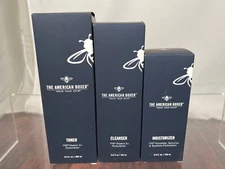The American Boxer 3 Step System Men Cleanser Toner & Moisturizer New
