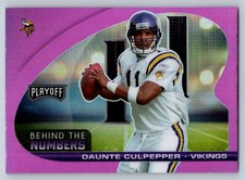 2021 Panini Playoff Prizm #BTN-DCU Daunte Culpepper Behind the Numbers Purple