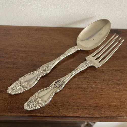 CLOETA PATTERN STERLING Fork & Spoon Set 1905 INTERNATIONAL SILVER CO. Antique
