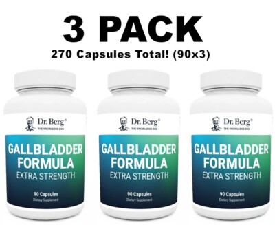 Dr. Berg 3 PACK, Gallbladder Formula Extra Strength 90 Capsules each (270 total)