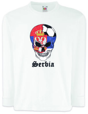 Serbia Football Comet Kinder Langarm T-Shirt serbische Flagge Fußball Serbien