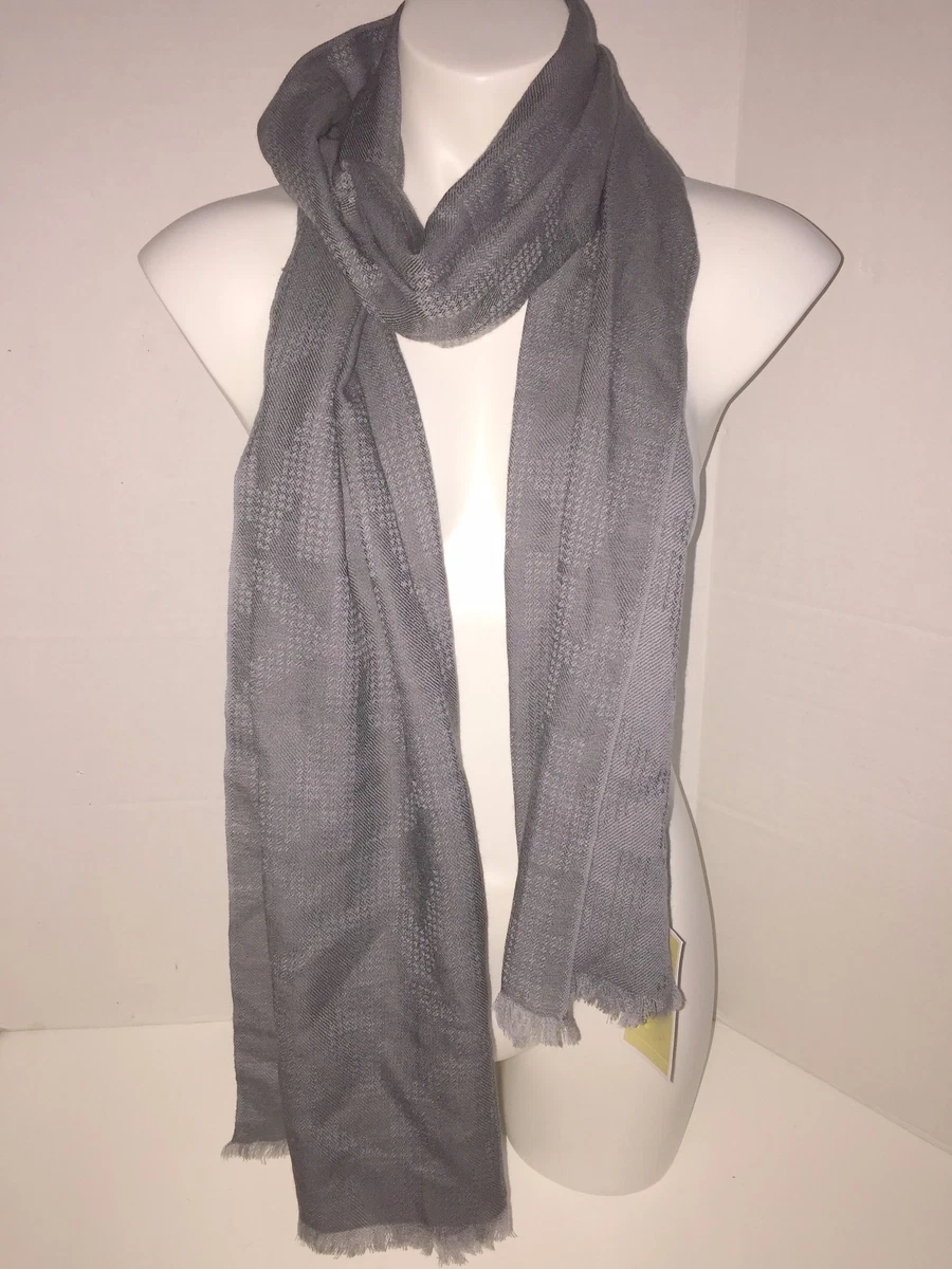 MICHAEL Michael Kors Gray MK Logo Wool Scarf O S