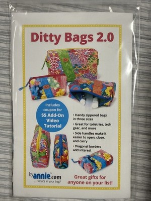 Ditty Bags 2.0 Sewing Pattern by Patterns by Annie Instructions & Pattern NEW!