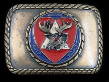 SE13128 VINTAGE 1970s LOYAL ORDER OF MOOSE ORGANIZATION BELT BUCKLE