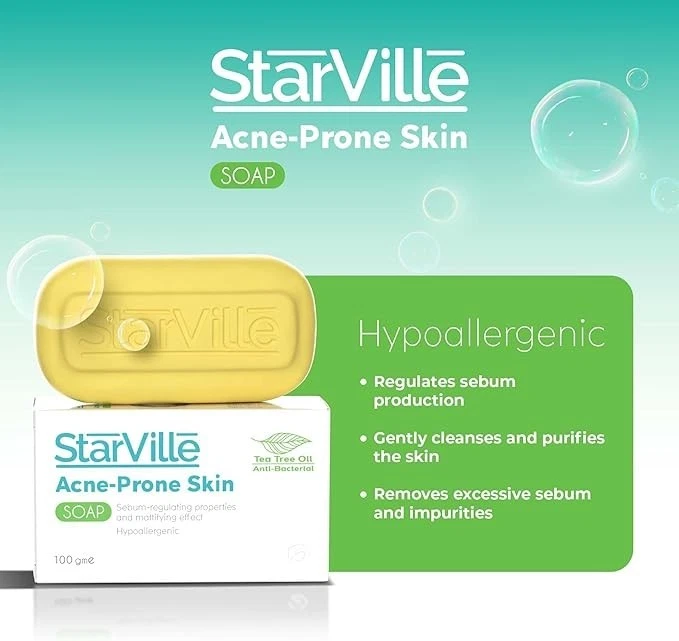 Starville Soap for Acne Prone Skin Daily Hygiene For Oily Skin ( 4 Pack X 90ml ) - Image 4 of 4