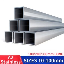 A2 Stainless Steel Square Tube / Pipe VARIOUS SIZES 10-100mm | 100 - 300mm LONG