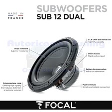 FOCAL SUB12 DUAL 12" - 30CM Dual Coil 4+4 Ohm 600w 300Wrms Subwoofer