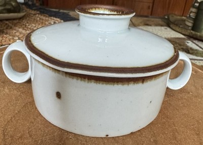 Dansk Brown Mist Sugar Bowl w. Lid 4.5 x 2 Blue Mark Vintage, Made In Denmark