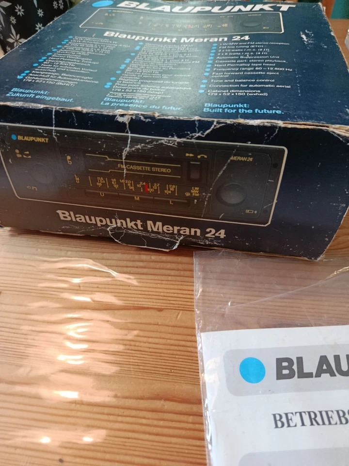 Meran 24 Blaupunkt Autoradio Kassetten  Oldtimer Ovp Sammlerstück Nie eingebaut - Bild 3 von 4