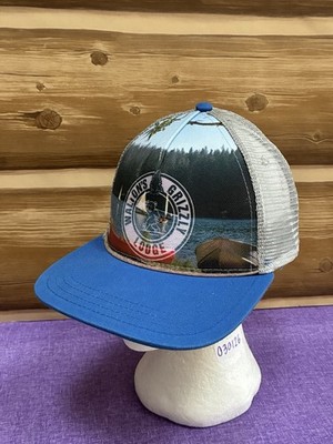 Walton's Grizzly Lodge Hat Cap Men Blue Snapback Mesh Adjustable Outdoor Casual