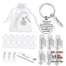 150 Pcs Employee Appreciation Gifts Bulk Thank You Keychains for Silver