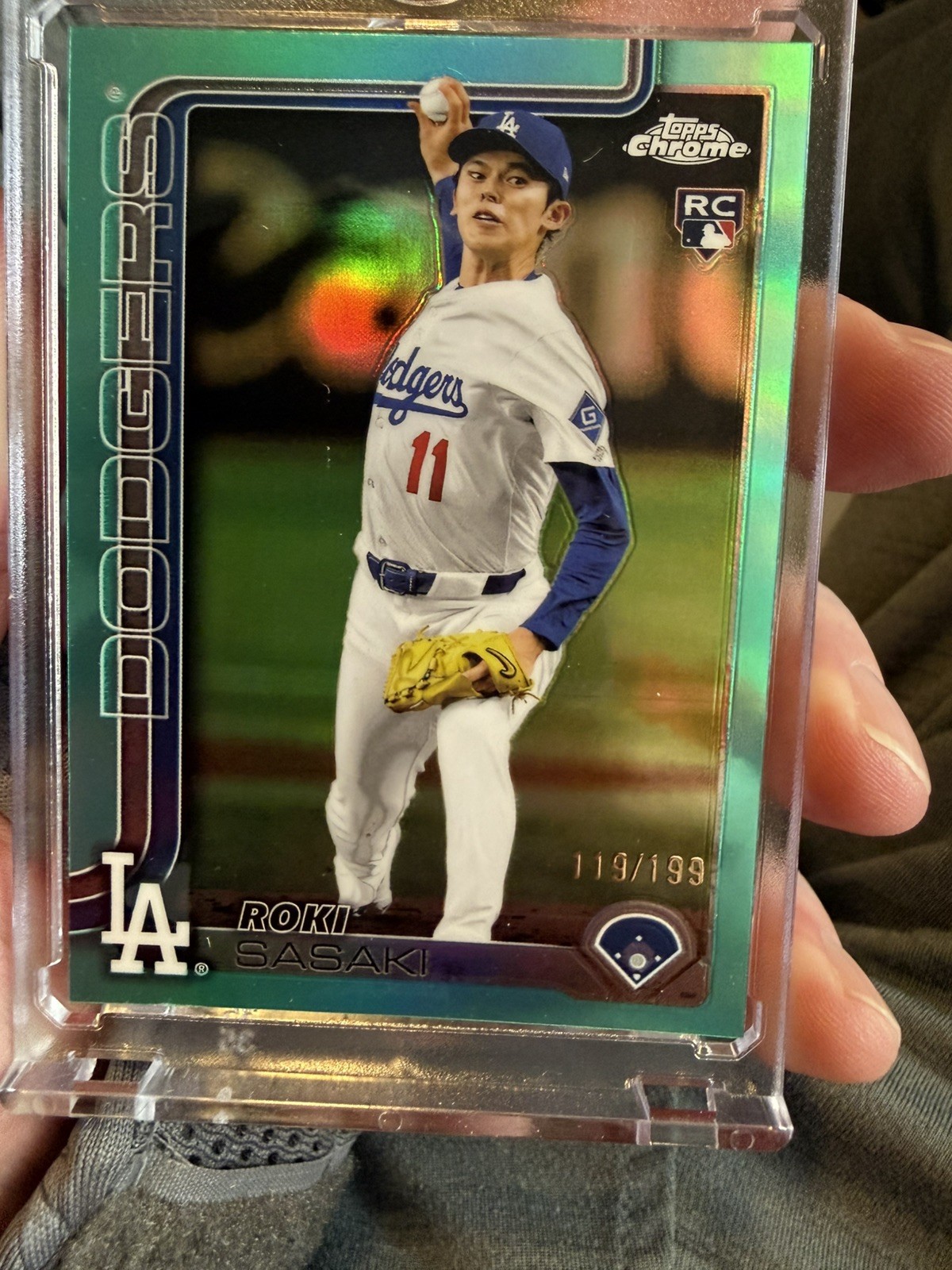2025 Topps Chrome - Roki Sasaki #217 Aqua Refractor 119/199 (RC)