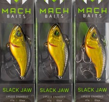 (LOT OF 3) MACH BAITS SLACKJAW 1/2OZ HCMBSJ12-406 GOLD BLACK BACK  Free Shipping