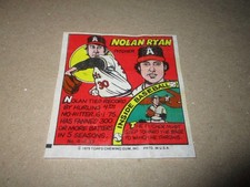 1979 Topps Chewing Gum Baseball Wrapper ##4 NOLAN RYAN CALIFORNIA ANGELS